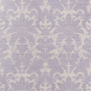 West Indies Damask Metallic Silver on Taupe T3631 by Thibaut Wallpaper