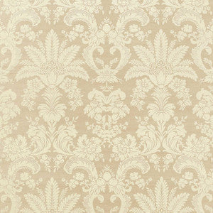 West Indies Damask Cream on Beige T3632 by Thibaut Wallpaper