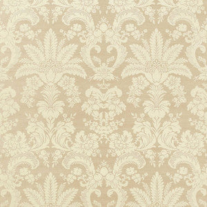 West Indies Damask Cream on Beige T3632 by Thibaut Wallpaper