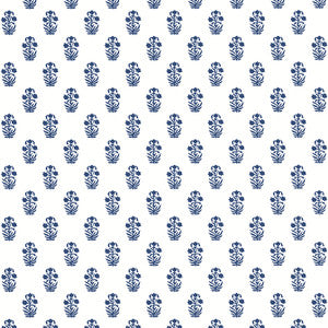Corwin Navy on White T36400 by Thibaut Wallpaper