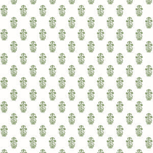 Corwin Green on White T36402 by Thibaut Wallpaper