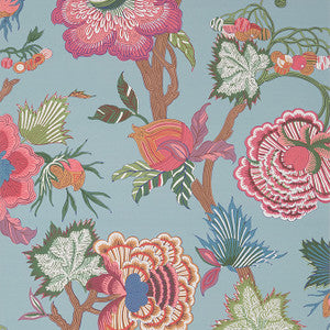 Indienne Jacobean Raspberry and Teal T36415 by Thibaut Wallpaper