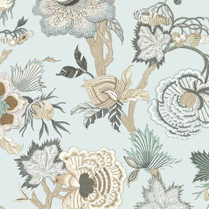 Indienne Jacobean Robin's Egg T36420 by Thibaut Wallpaper