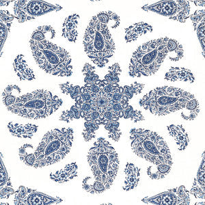 East India Blue and White T36429 by Thibaut Wallpaper