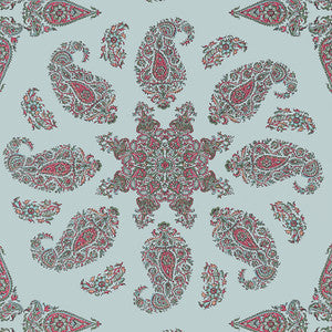 East India Raspberry and Teal T36431 by Thibaut Wallpaper