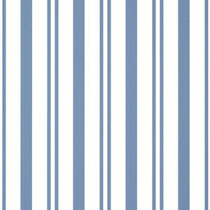 Maggie Stripe Blue T36461 by Thibaut Wallpaper