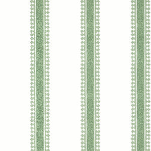 Cambridge Stripe Green T36466 by Thibaut Wallpaper