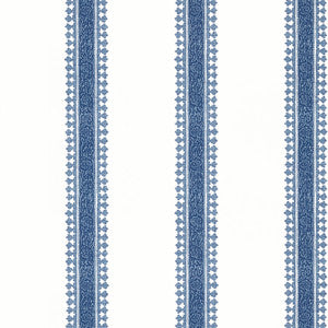 Cambridge Stripe Blue T36467 by Thibaut Wallpaper