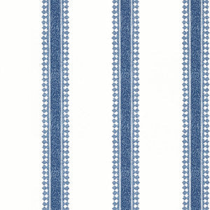 Cambridge Stripe Blue T36467 by Thibaut Wallpaper