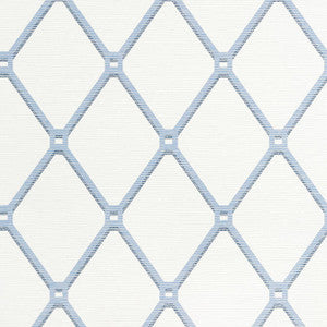 Easom Trellis Blue T4052 by Thibaut Wallpaper