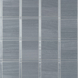 Wood Panel Cadet and Metallic Pewter T41004 by Thibaut Wallpaper
