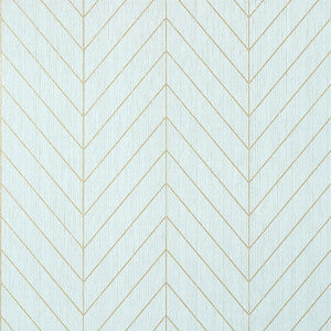 Land Bridge Robin's Egg and Metallic Gold T41007 by Thibaut Wallpaper