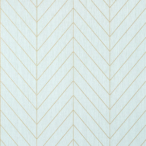 Land Bridge Robin's Egg and Metallic Gold T41007 by Thibaut Wallpaper