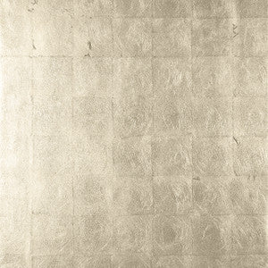 Metal Leaf Metallic Pewter T41012 by Thibaut Wallpaper
