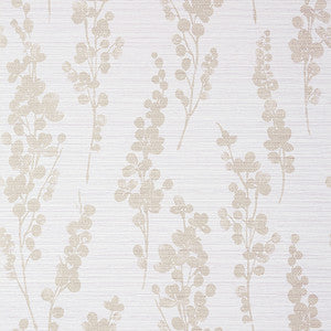 Spring Blooms Metallic Pewter on Lavender T41052 by Thibaut Wallpaper