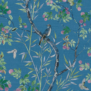 Claire Navy T42008 by Thibaut Wallpaper