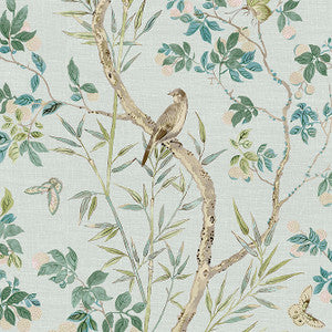 Claire Spa Blue T42010 by Thibaut Wallpaper