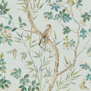 Claire Spa Blue T42010 by Thibaut Wallpaper