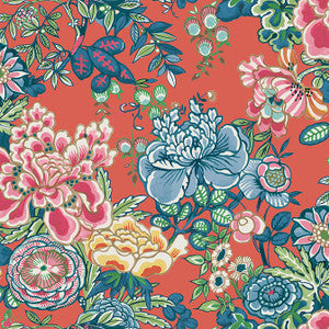 Peony Garden Coral T42018 by Thibaut Wallpaper