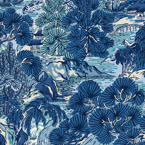 Pagoda Trees Blues T42023 by Thibaut Wallpaper