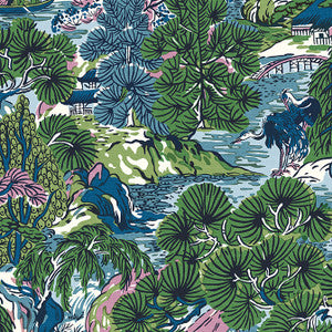Pagoda Trees Lavender and Blue T42024 by Thibaut Wallpaper