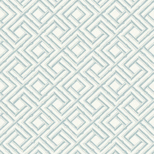 French Lattice Spa Blue T42050 by Thibaut Wallpaper