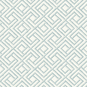 French Lattice Spa Blue T42050 by Thibaut Wallpaper