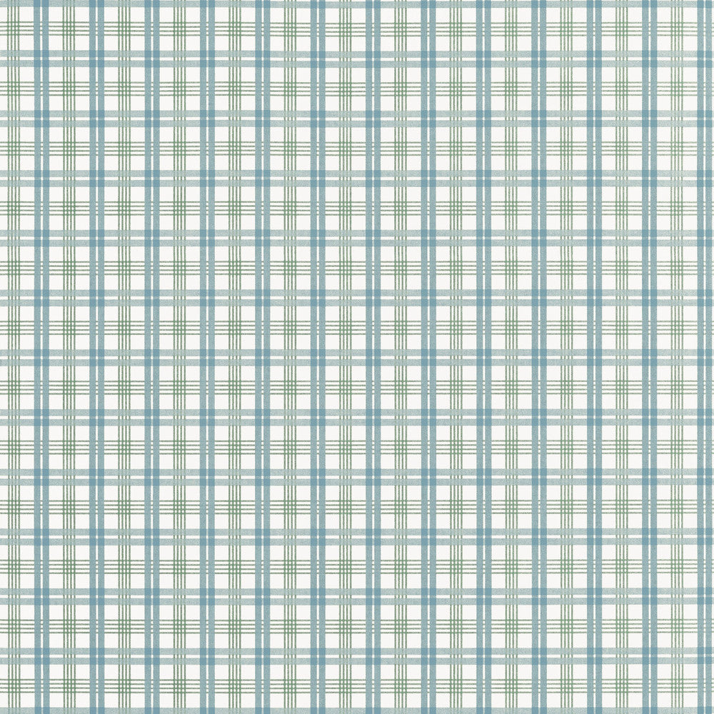 Thibaut Wallpaper Huntley Plaid Peacock Blue and Green T44055 Wallpaper Non Woven Wallpaper U.S.A </p><p>Repeat: H: , V: 2.25   (5.71  cm) 27  in  (68.58  cm) - My Fabric Connection -