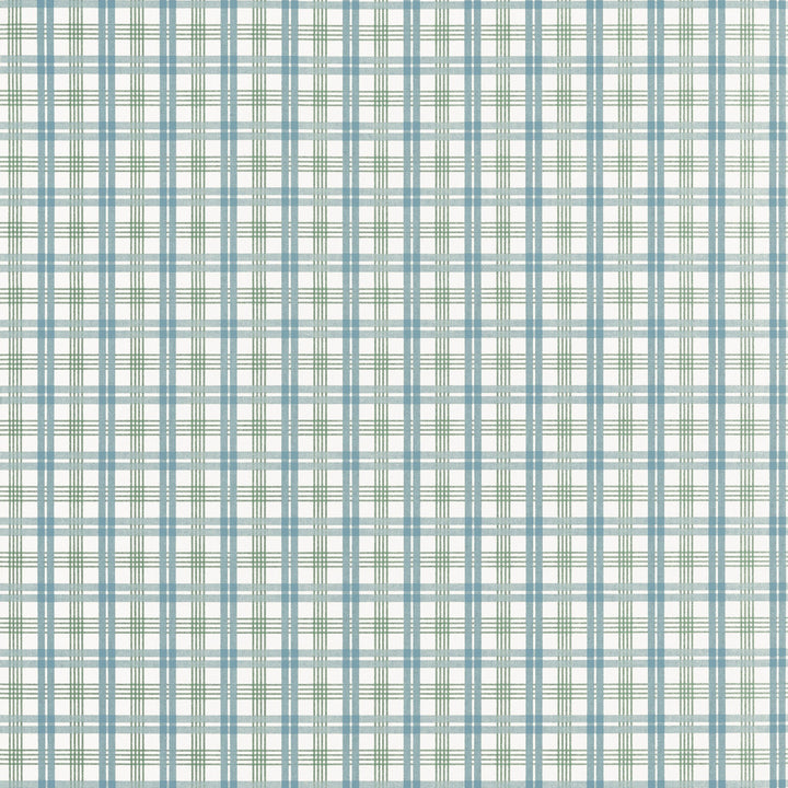 Thibaut Wallpaper Huntley Plaid Peacock Blue and Green T44055 Wallpaper Non Woven Wallpaper U.S.A </p><p>Repeat: H: , V: 2.25   (5.71  cm) 27  in  (68.58  cm) - My Fabric Connection -
