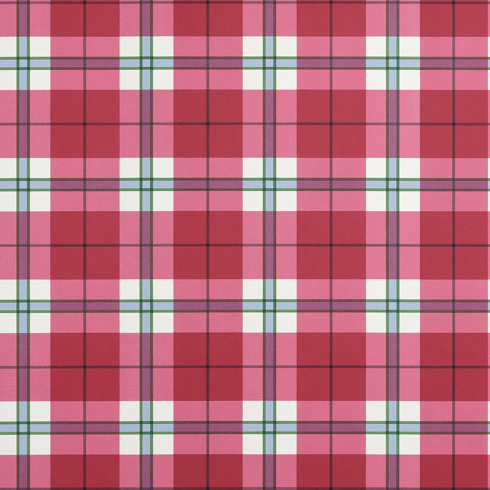 Thibaut Wallpaper Douglas Plaid Red T44070 Wallpaper Non Woven Wallpaper U.S.A </p><p>Repeat: H: , V: 6.75   (17.14  cm) 27  in  (68.58  cm) - My Fabric Connection -
