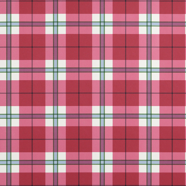 Thibaut Wallpaper Douglas Plaid Red T44070 Wallpaper Non Woven Wallpaper U.S.A </p><p>Repeat: H: , V: 6.75   (17.14  cm) 27  in  (68.58  cm) - My Fabric Connection -
