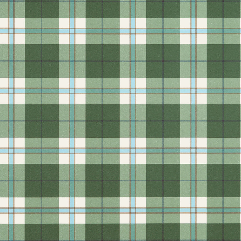 Thibaut Wallpaper Douglas Plaid Green T44071 Wallpaper Non Woven Wallpaper U.S.A </p><p>Repeat: H: , V: 6.75   (17.14  cm) 27  in  (68.58  cm) - My Fabric Connection -