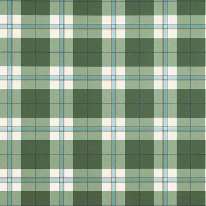 Thibaut Wallpaper Douglas Plaid Green T44071 Wallpaper Non Woven Wallpaper U.S.A </p><p>Repeat: H: , V: 6.75   (17.14  cm) 27  in  (68.58  cm) - My Fabric Connection -