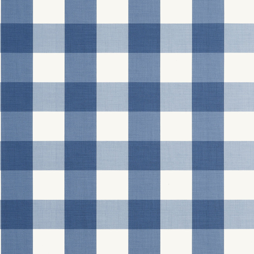 Thibaut Wallpaper Buffalo Check Navy T44077 Wallpaper Non-Woven Vinyl Wallpaper U.S.A </p><p>Repeat: H: , V: 6.25   (15.88  cm) 27  in  (68.58  cm) - My Fabric Connection -