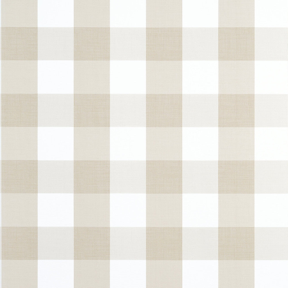 Thibaut Wallpaper Buffalo Check Beige T44079 Wallpaper Non-Woven Vinyl Wallpaper U.S.A </p><p>Repeat: H: , V: 6.25   (15.88  cm) 27  in  (68.58  cm) - My Fabric Connection -