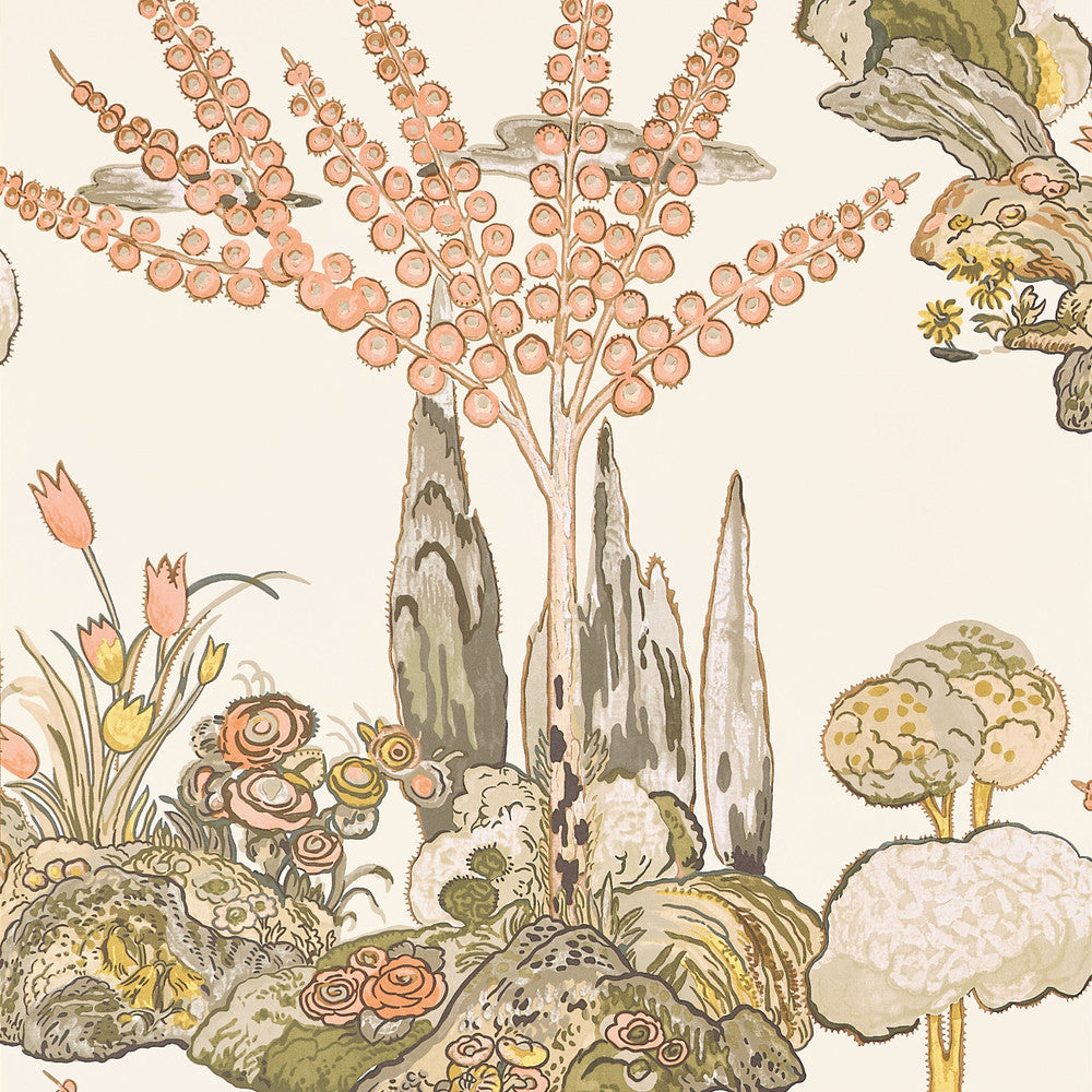 Thibaut Wallpaper Orleans Apricot and Ginger T45026 Wallpaper Non Woven Wallpaper U.S.A </p><p>Repeat: H: , V: 30   (76.20  cm) 27  in  (68.58  cm) - My Fabric Connection -
