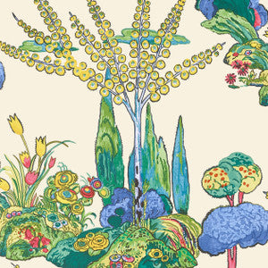 Thibaut Wallpaper Orleans Yellow and Red T45029