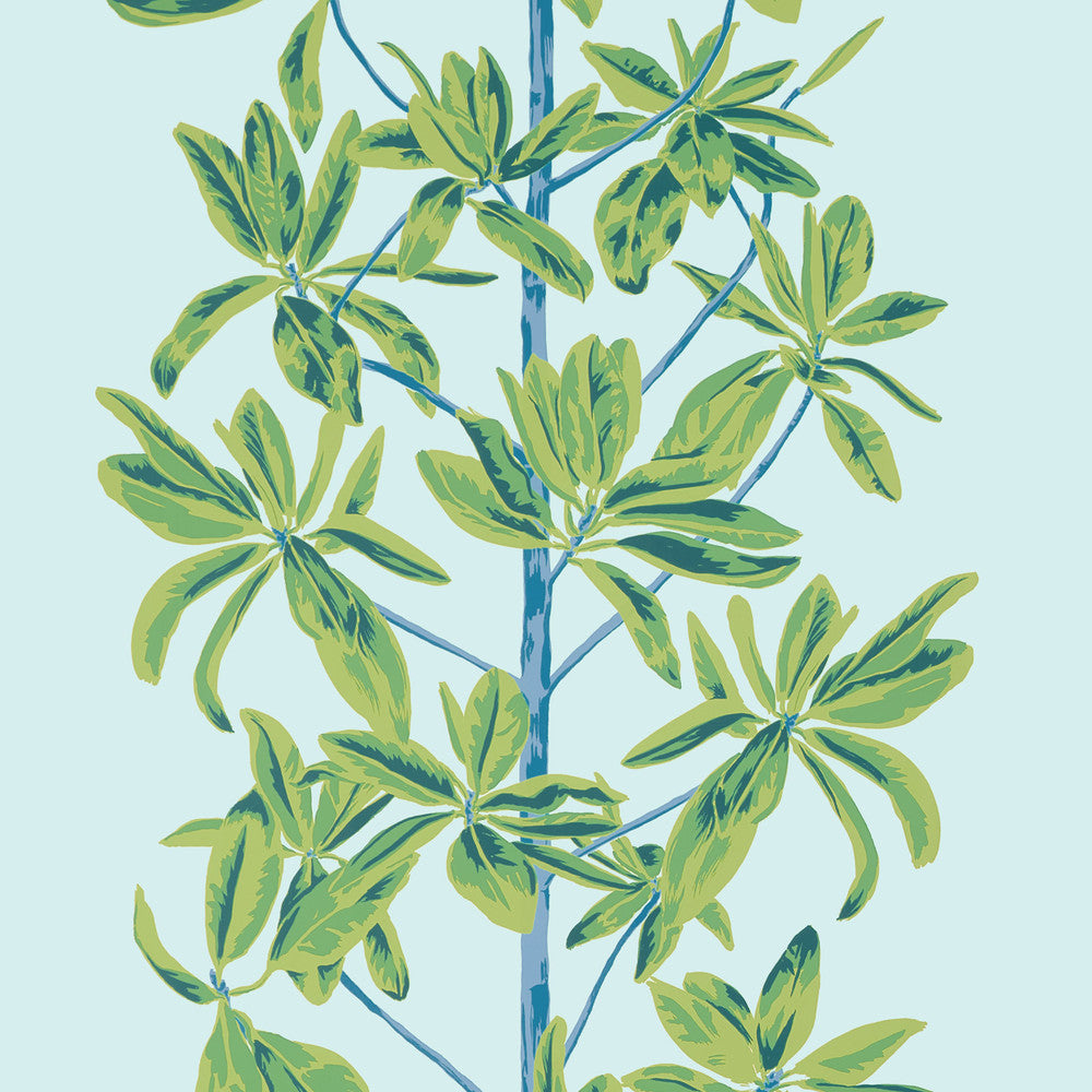 Thibaut Wallpaper Mangrove Tree Turquoise T45033 Wallpaper Wallpaper U.S.A </p><p>Repeat: H: , V: 36   (91.44  cm) 27  in  (68.58  cm) - My Fabric Connection -
