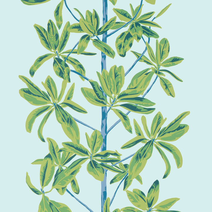 Thibaut Wallpaper Mangrove Tree Turquoise T45033 Wallpaper Wallpaper U.S.A </p><p>Repeat: H: , V: 36   (91.44  cm) 27  in  (68.58  cm) - My Fabric Connection -