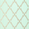 LONDON TRELLIS - Metallic on Aqua by Thibaut Wallpaper