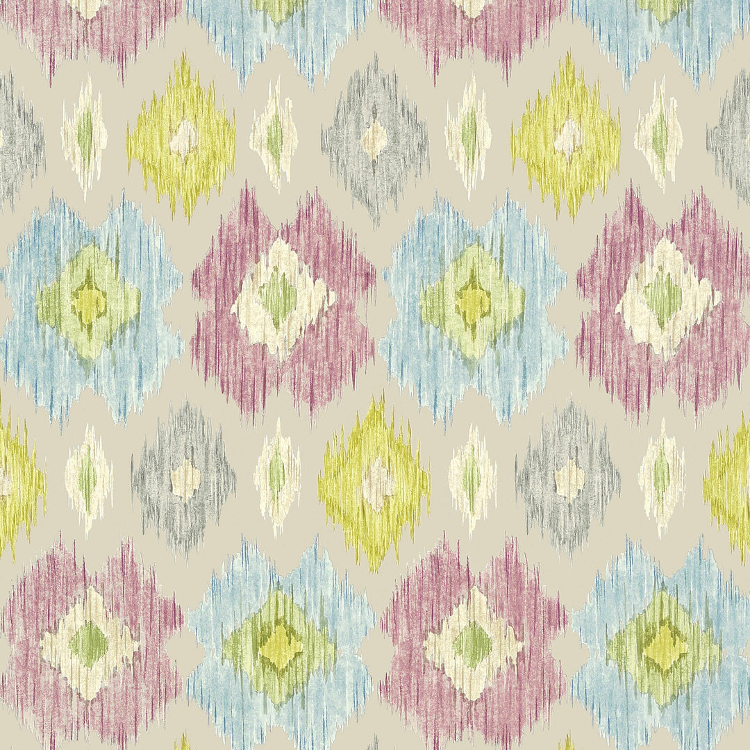 BIMINI IKAT - Grey by Thibaut Wallpaper