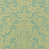 HARVARD DAMASK - Pearl on Aqua by Thibaut Wallpaper