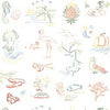 FESTIVA - White by Thibaut Wallpaper