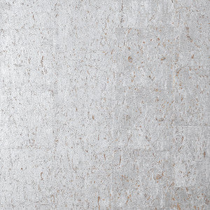 Cork Metallic Silver T7047 by Thibaut Wallpaper