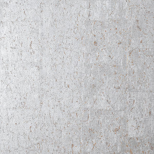 Cork Metallic Silver T7047 by Thibaut Wallpaper