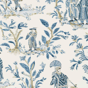 Royale Toile Blue T72573 by Thibaut Wallpaper