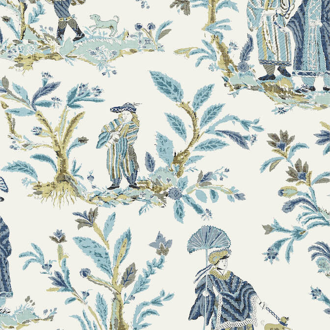 Royale Toile Turquoise and Navy T72574 by Thibaut Wallpaper Thibaut Wallpaper Royale Toile Turquoise and Navy T72574Wallpaper Chestnut Hill Wallpaper U.S.A. </p><p>Repeat: V: 36 27 - Fabric Carolina -