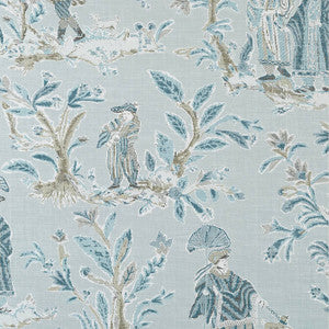 Royale Toile Aqua T72575 by Thibaut Wallpaper