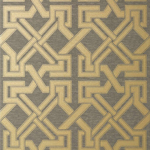 Benedetto Grey and Gold T72578 by Thibaut Wallpaper