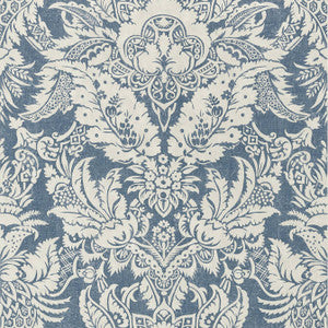 Chardonnet Damask Navy T72583 by Thibaut Wallpaper